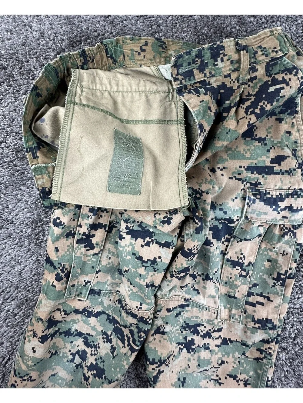 USMC Woodland MARPAT Combat Utility Pants Long Military Cargo Trousers Sz Small